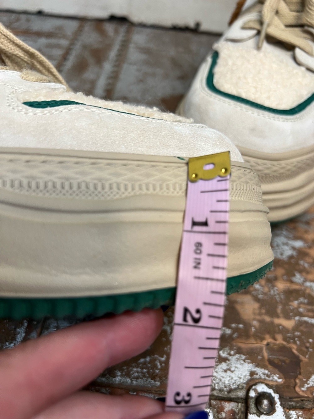 Beau Today Fleece Lace Up Patchwork Chunky Sneaker - Picture 12 of 16